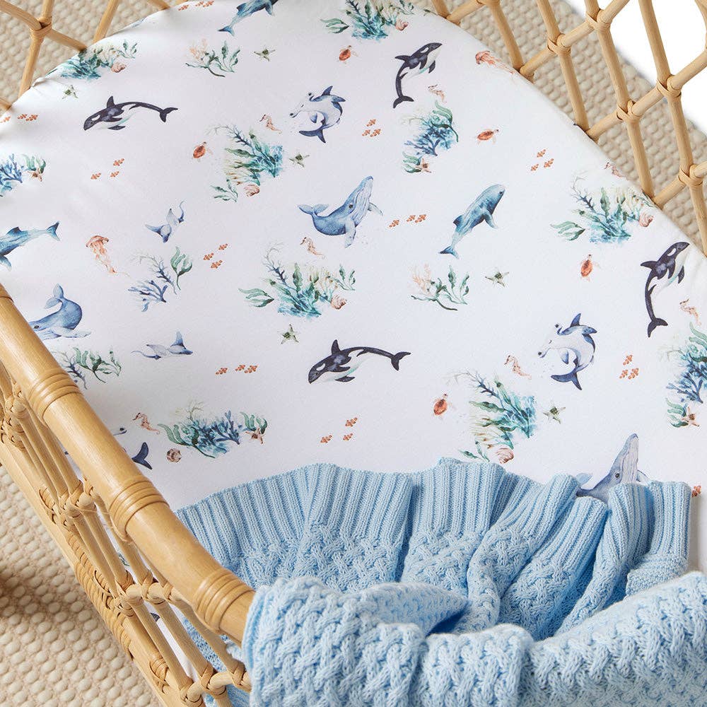 Buy now from My Snug Bug Sheets Ocean Organic Bassinet Sheet Snuggle Hunny