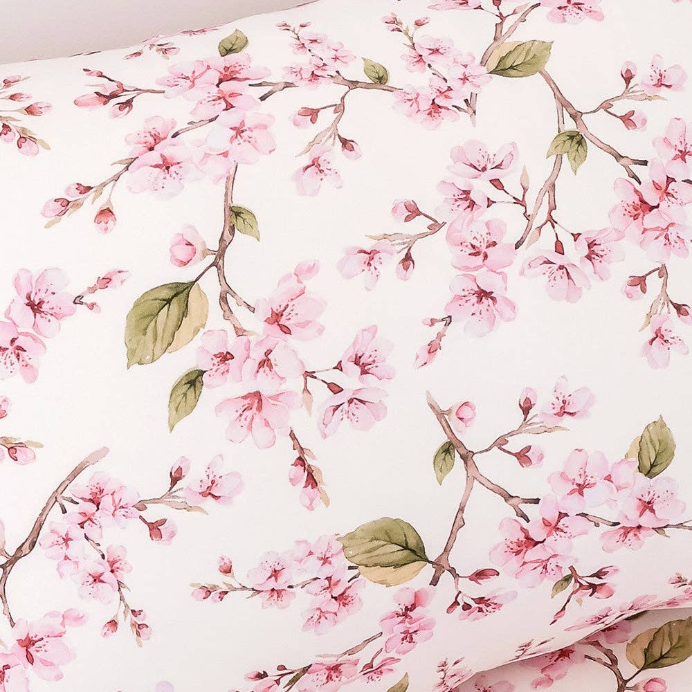 Cherry Blossom Organic Cotton Single Pillowcase
