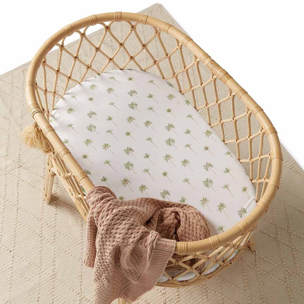 Green Palm Bassinet Sheet