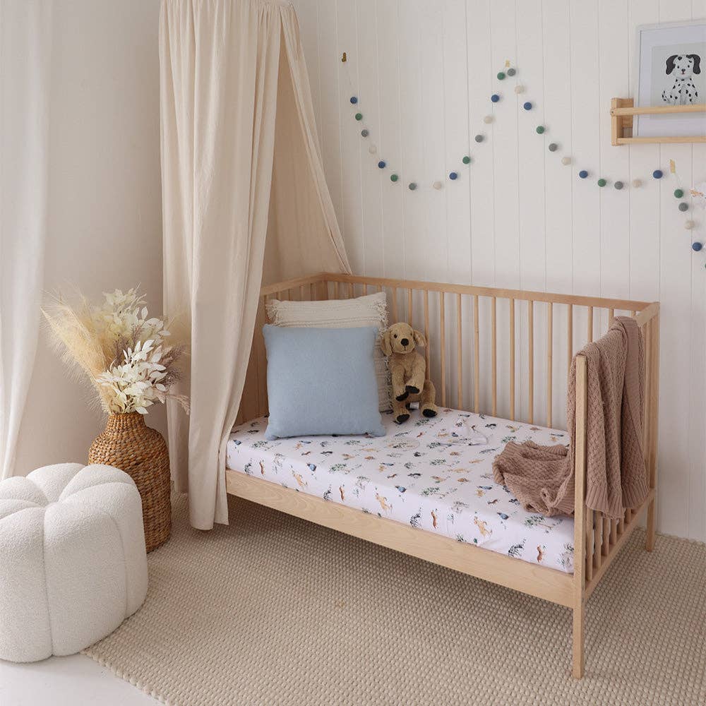 Dog Park Organic Fitted Cot Sheet