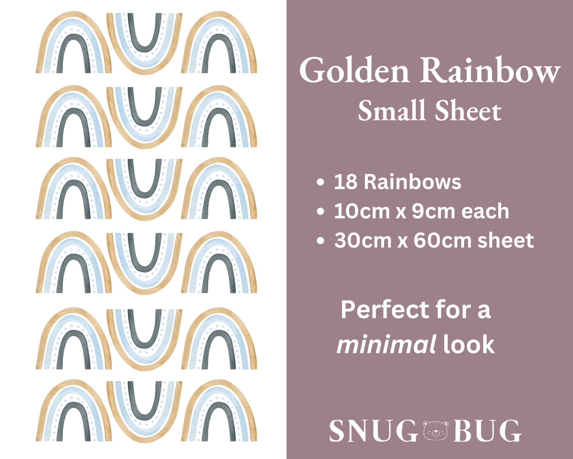 Golden Rainbow Wall Decals