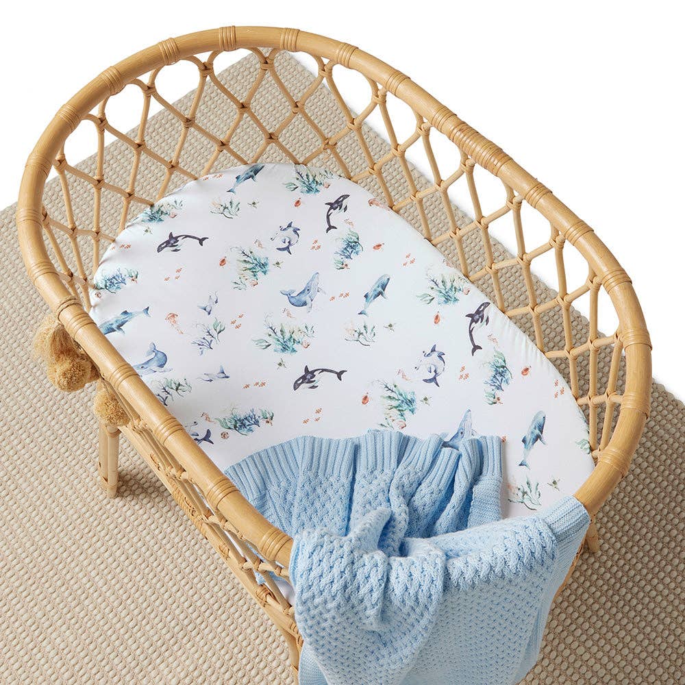 Buy now from My Snug Bug Sheets Ocean Organic Bassinet Sheet Snuggle Hunny