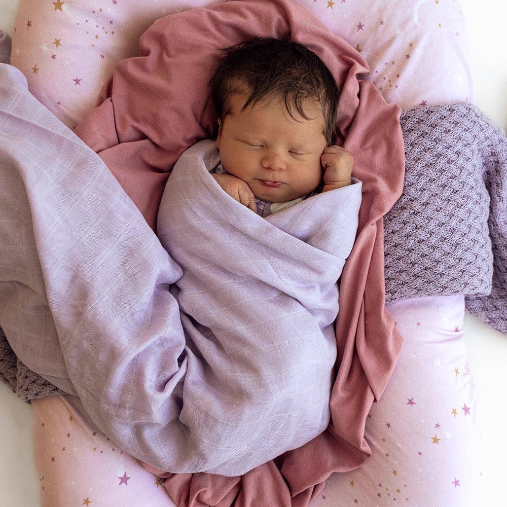 Buy now from My Snug Bug Swaddles Lavender Organic Muslin Wrap Snuggle Hunny