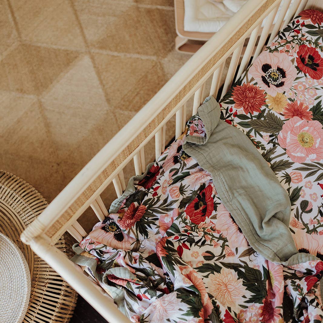 Les Fleurs Cot Sheet