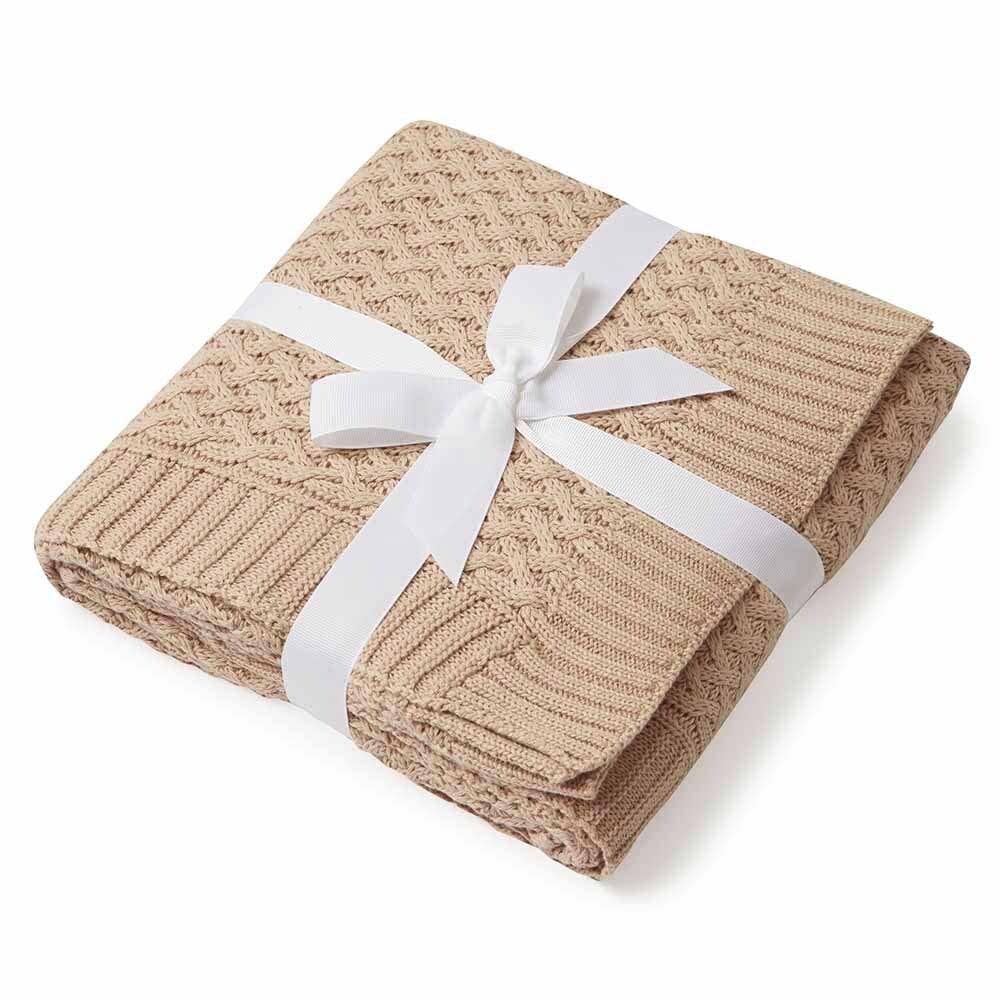 Buy now from My Snug Bug Baby Blankets Hazelnut Diamond Knit Organic Baby Blanket Snuggle Hunny