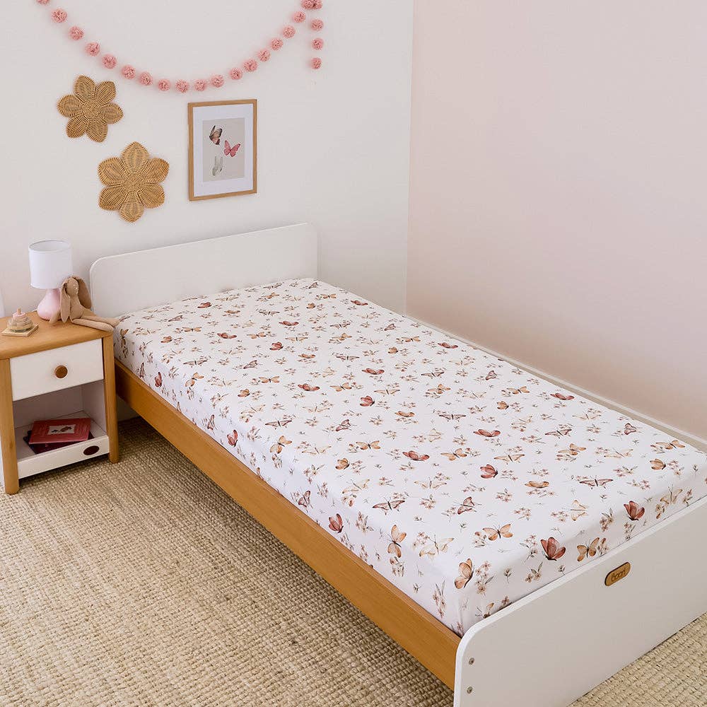 Butterfly Organic Cotton Fitted Sheet