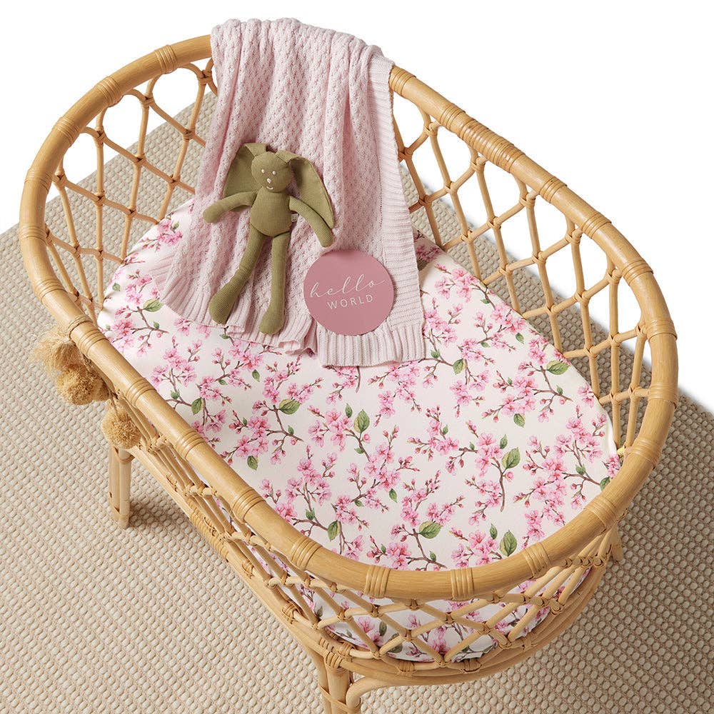 Cherry Blossom Organic Bassinet Sheet