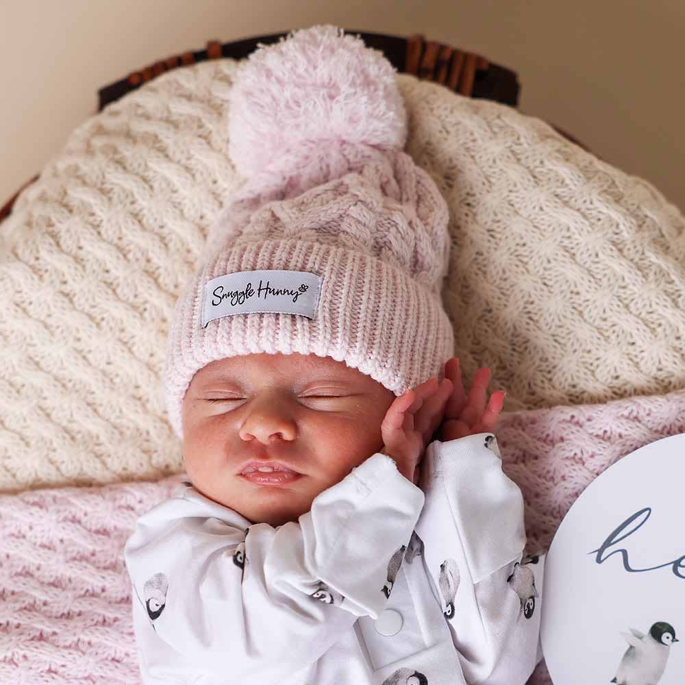 Buy now from My Snug Bug Beanies Blush Pink Organic Knit Beanie Snuggle Hunny