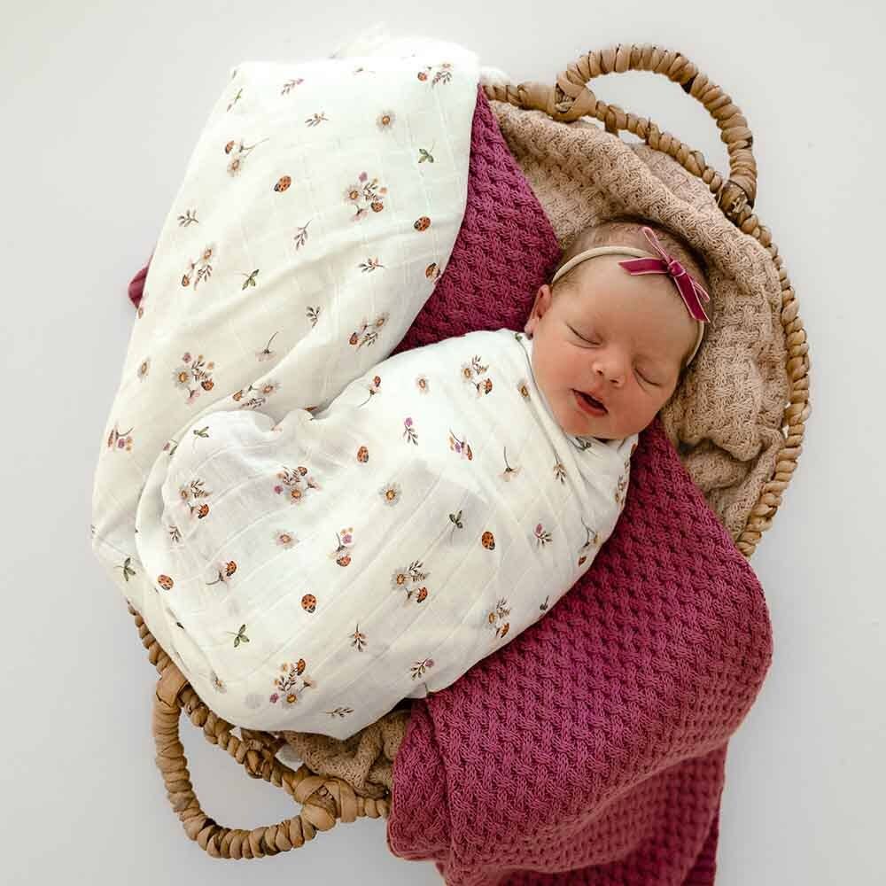 Buy now from My Snug Bug Swaddles Ladybug Organic Muslin Wrap Snuggle Hunny