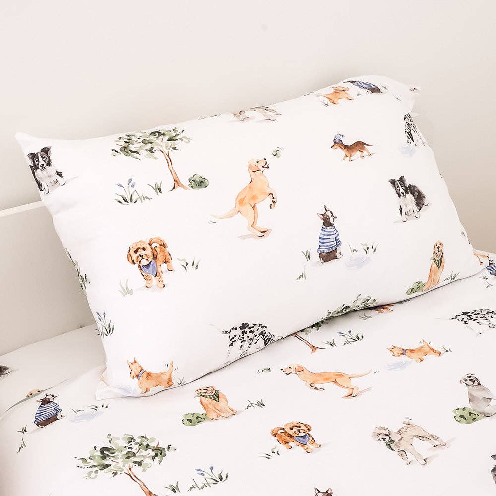 Dog Park Organic Cotton Single Pillowcase