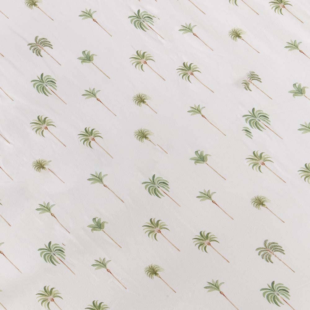 Green Palm Bassinet Sheet