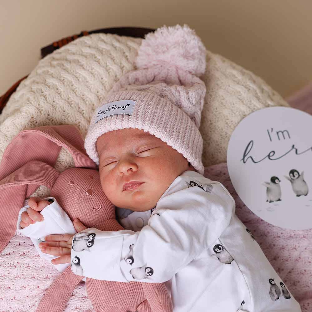 Buy now from My Snug Bug Beanies Blush Pink Organic Knit Beanie Snuggle Hunny