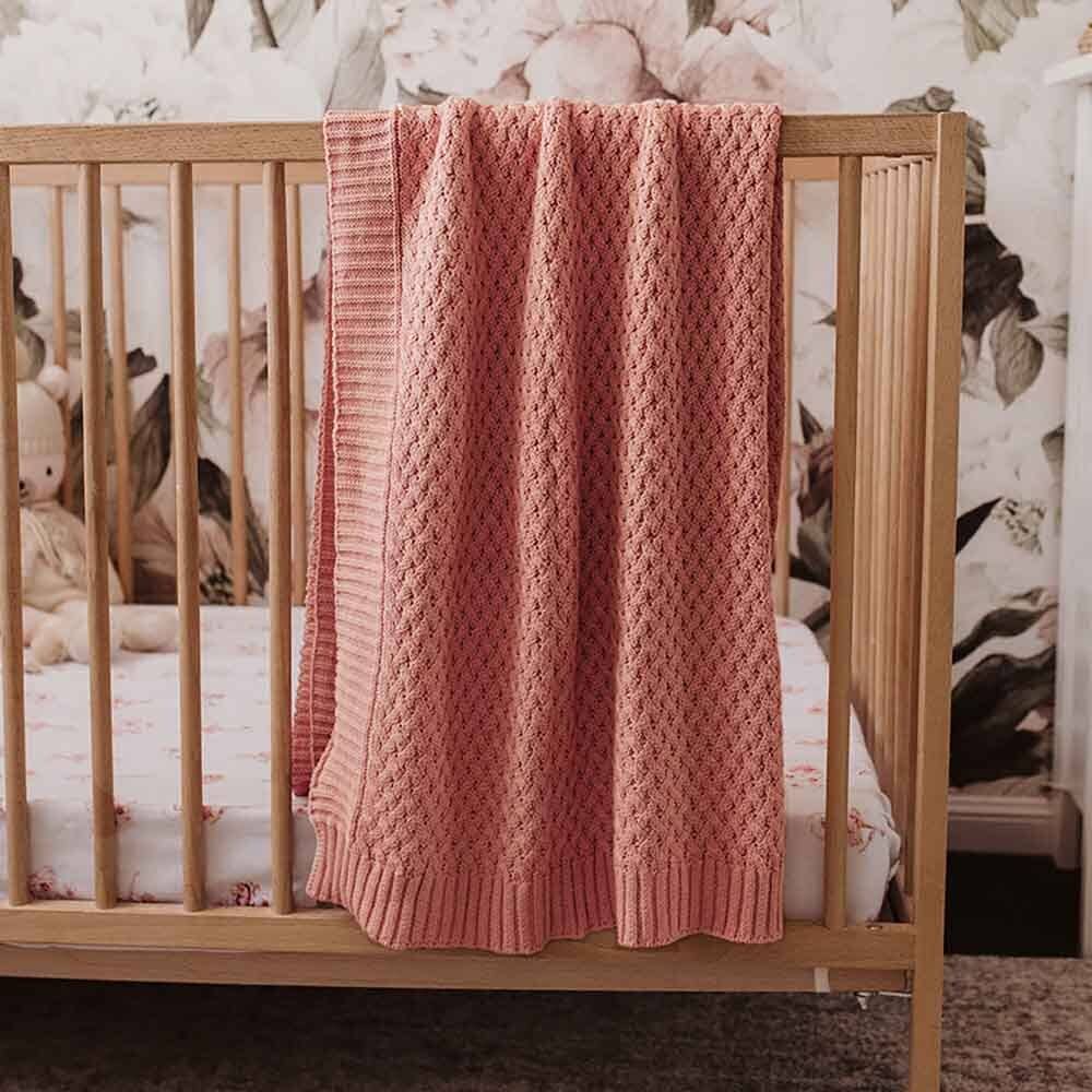 Buy now from My Snug Bug Baby Blankets Rosa Diamond Knit Organic Baby Blanket Snuggle Hunny