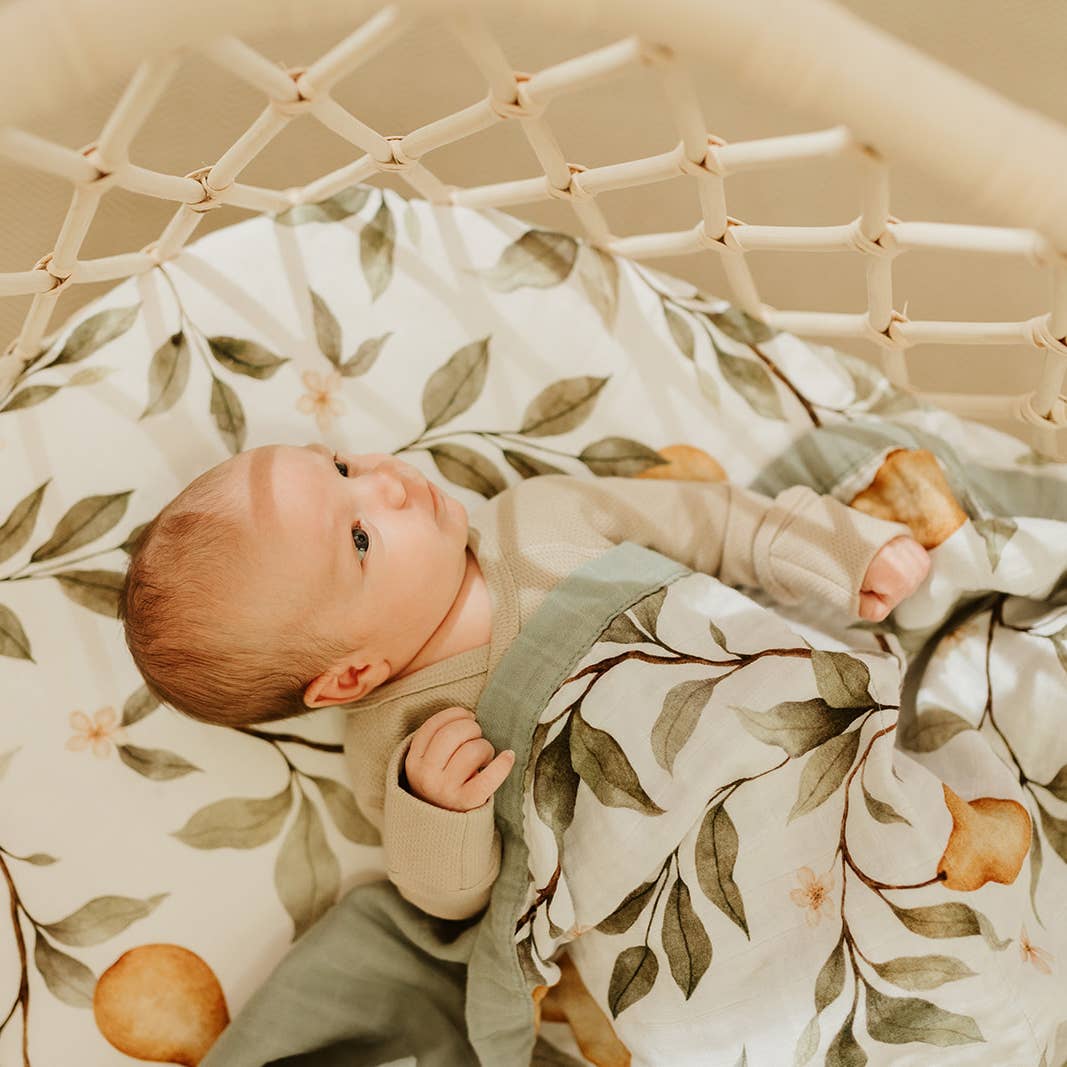 Whimsical Pear Bassinet Sheet