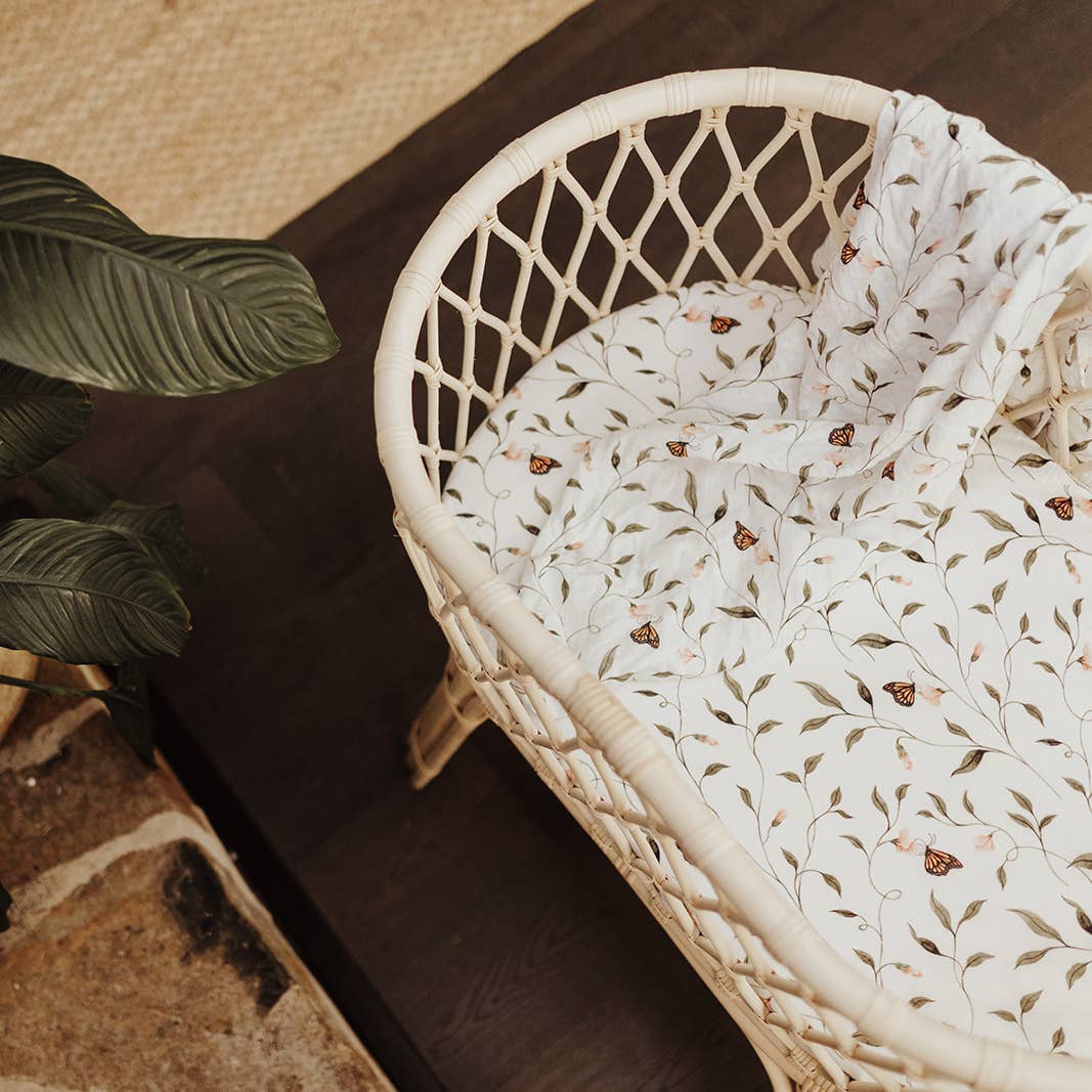 Fly Away, Butterfly Bassinet Sheet