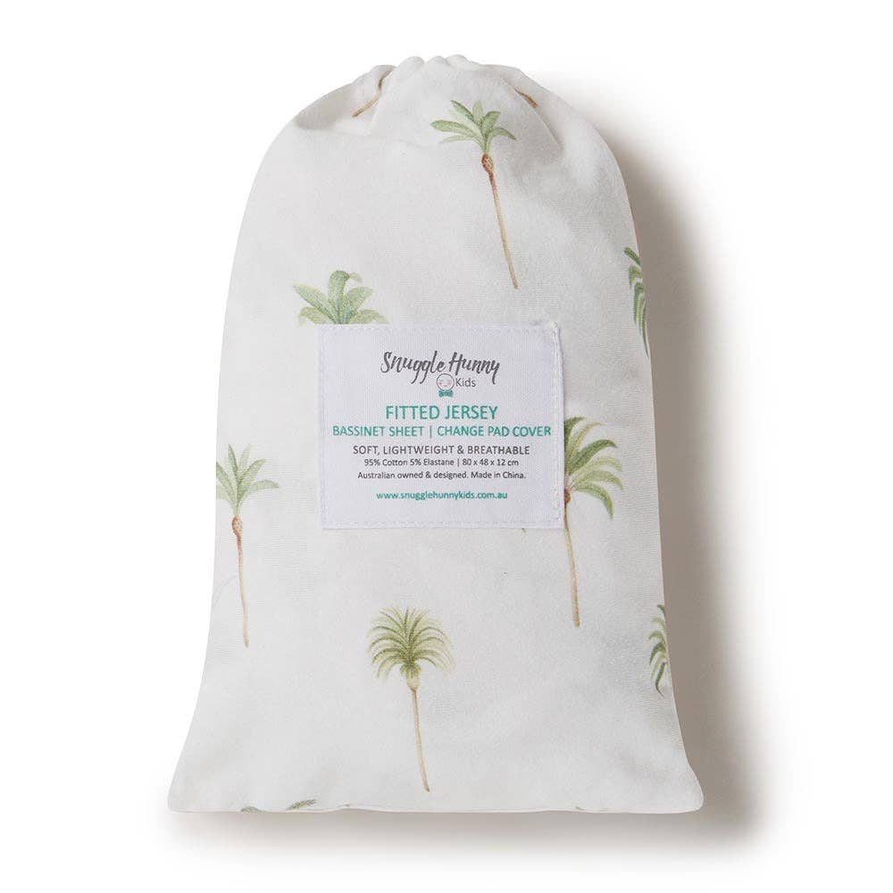 Green Palm Bassinet Sheet