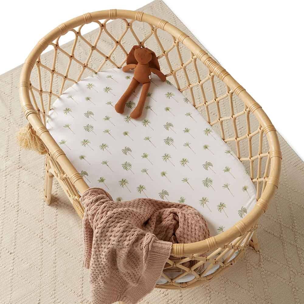 Green Palm Bassinet Sheet
