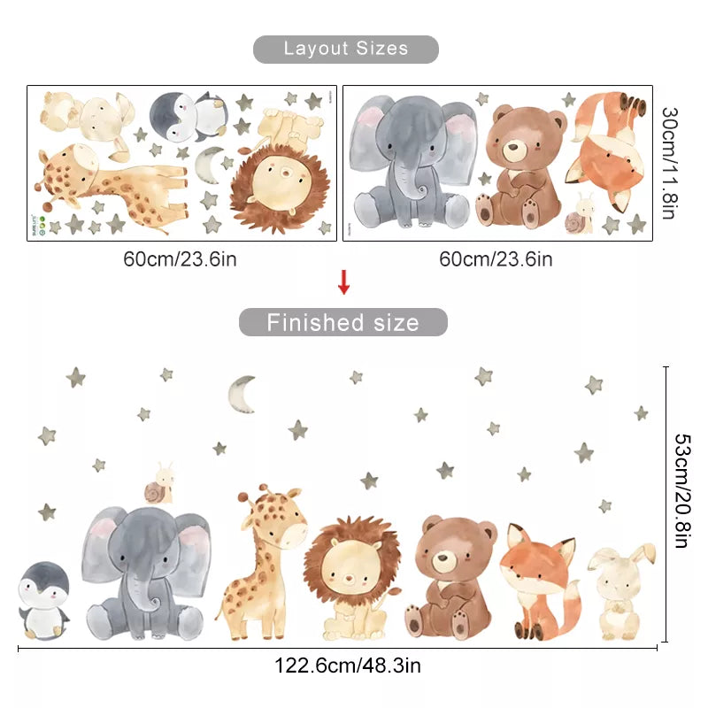 Buy now from My Snug Bug Wall Decals Watercolour Wildlife Wall Decal Snug Bug