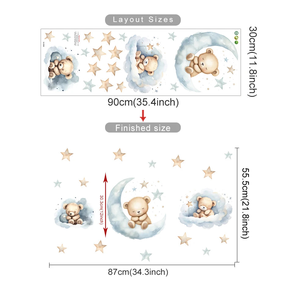 Buy now from My Snug Bug Wall Decals Blue Clouds & Moon Snug Bug