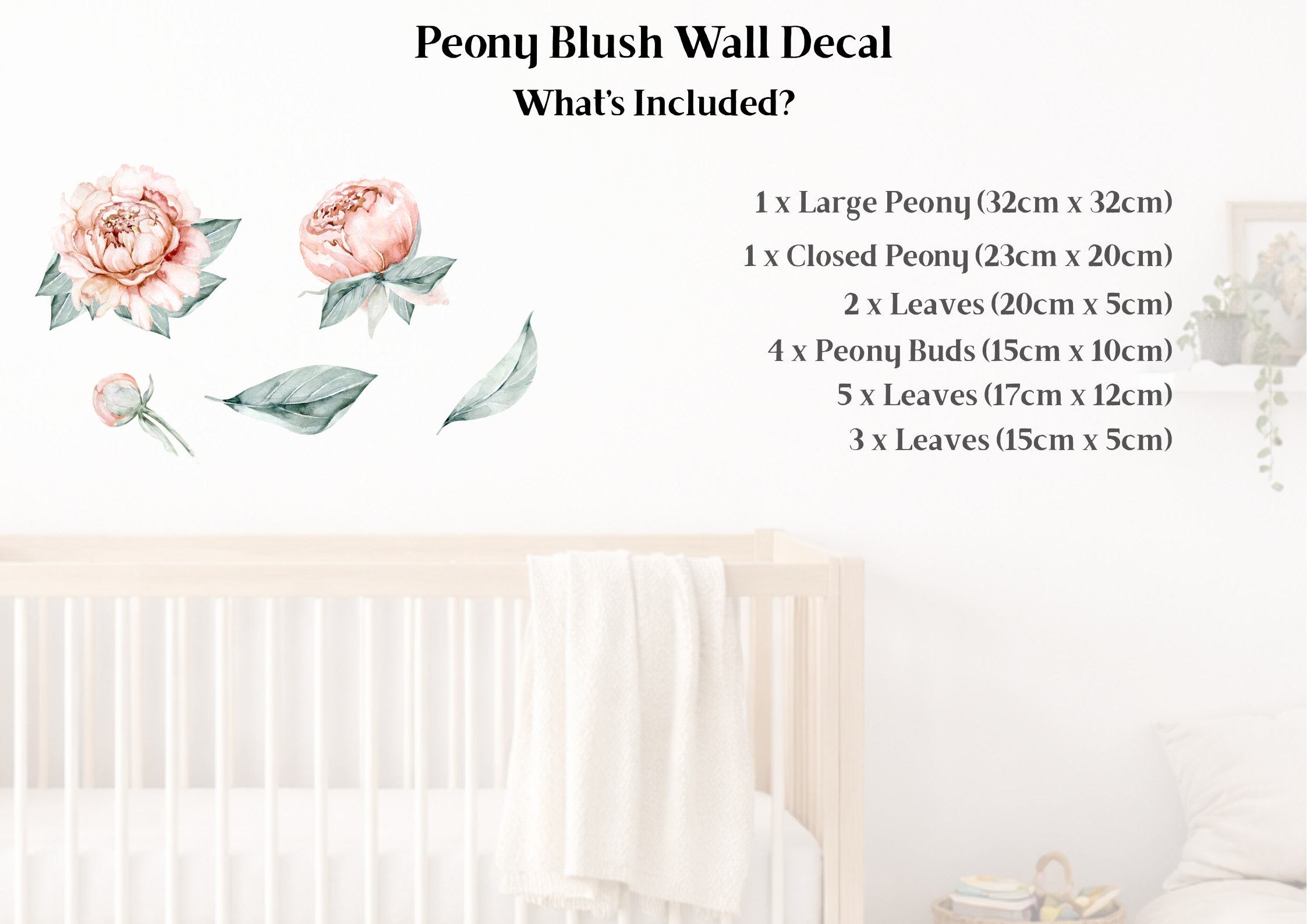 Blush Peony Wall Decal