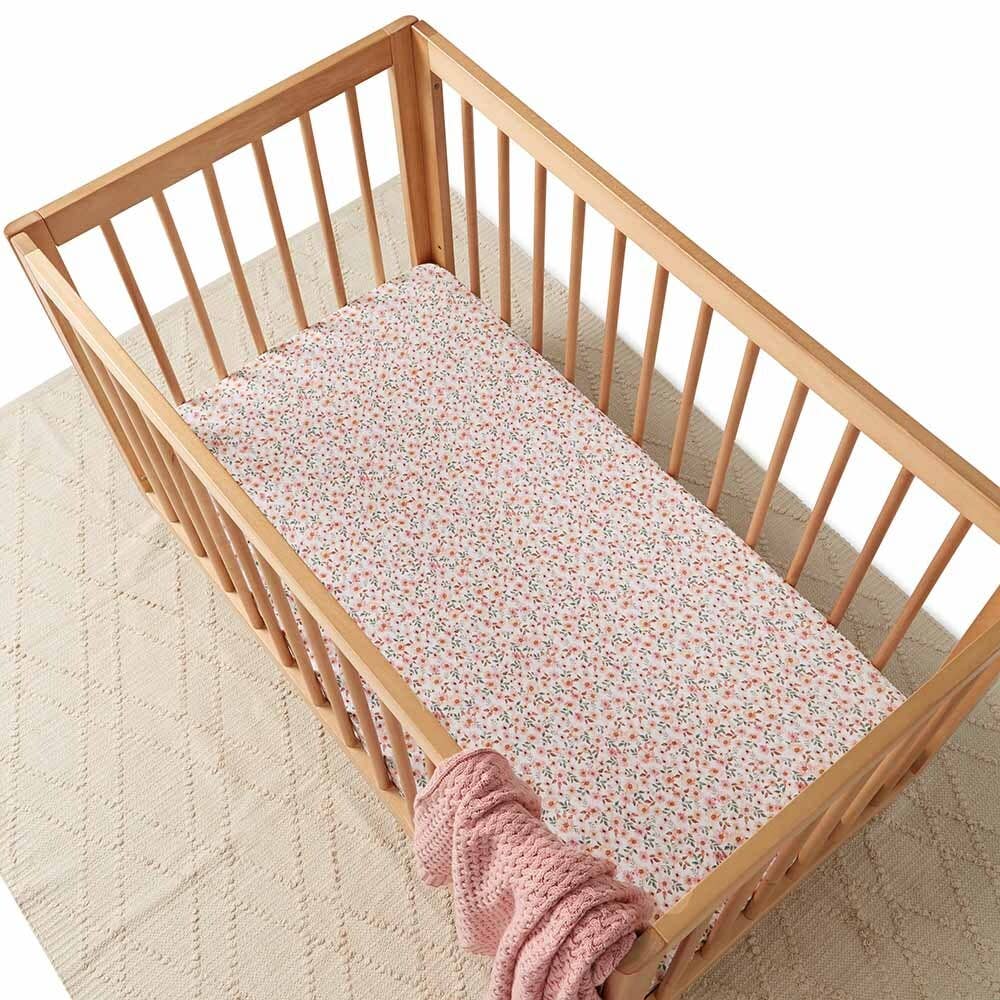 Buy now from My Snug Bug Cot Sheet Spring Floral Fitted Cot Sheet Snuggle Hunny
