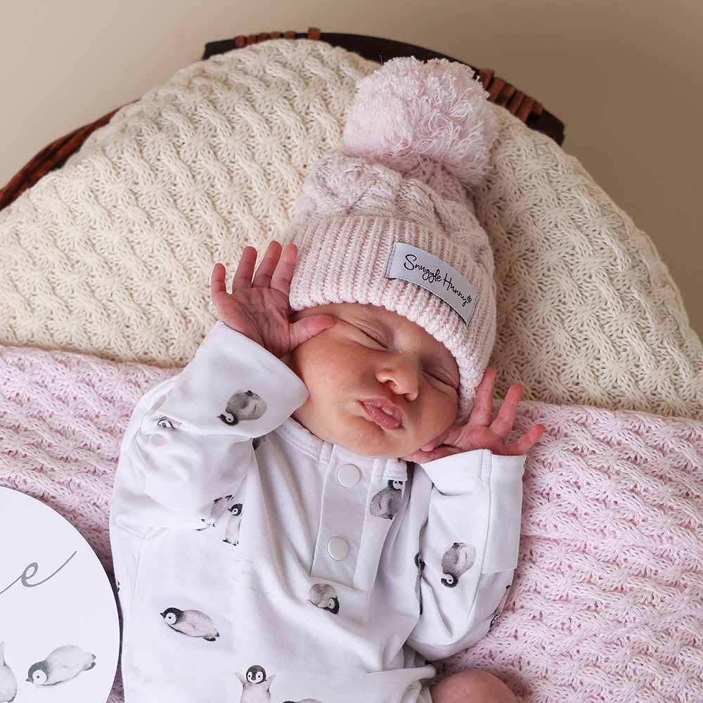 Buy now from My Snug Bug Beanies Blush Pink Organic Knit Beanie Snuggle Hunny