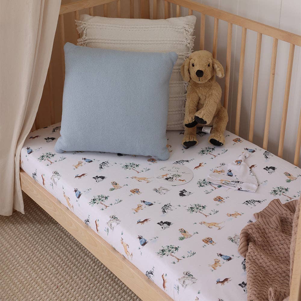Dog Park Organic Fitted Cot Sheet