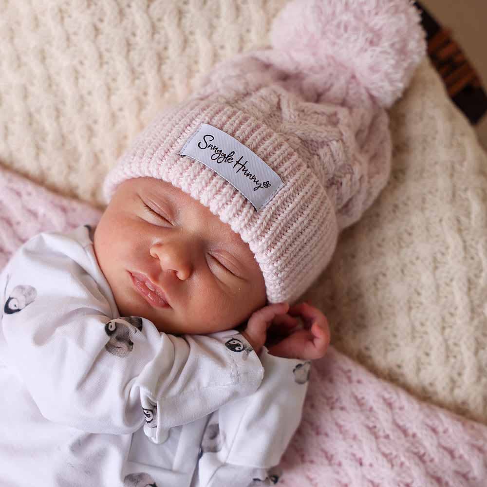 Buy now from My Snug Bug Beanies Blush Pink Organic Knit Beanie Snuggle Hunny