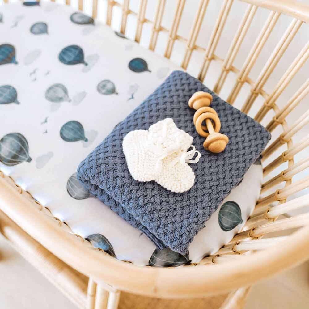 Buy now from My Snug Bug Baby Blankets River Diamond Knit Organic Baby Blanket Snuggle Hunny
