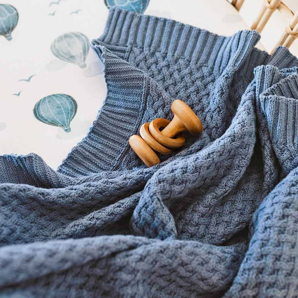 Buy now from My Snug Bug Baby Blankets River Diamond Knit Organic Baby Blanket Snuggle Hunny