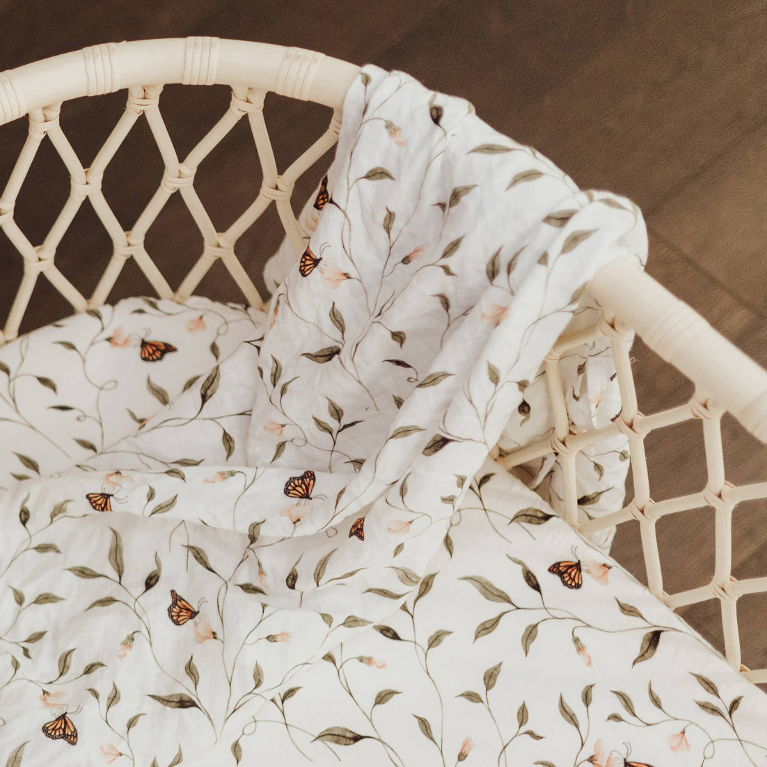 Fly Away, Butterfly Bassinet Sheet