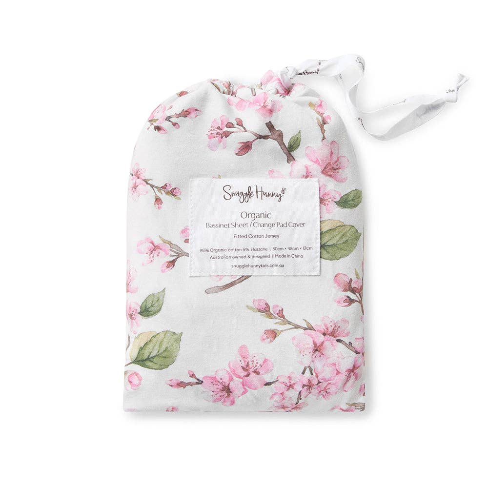 Cherry Blossom Organic Bassinet Sheet