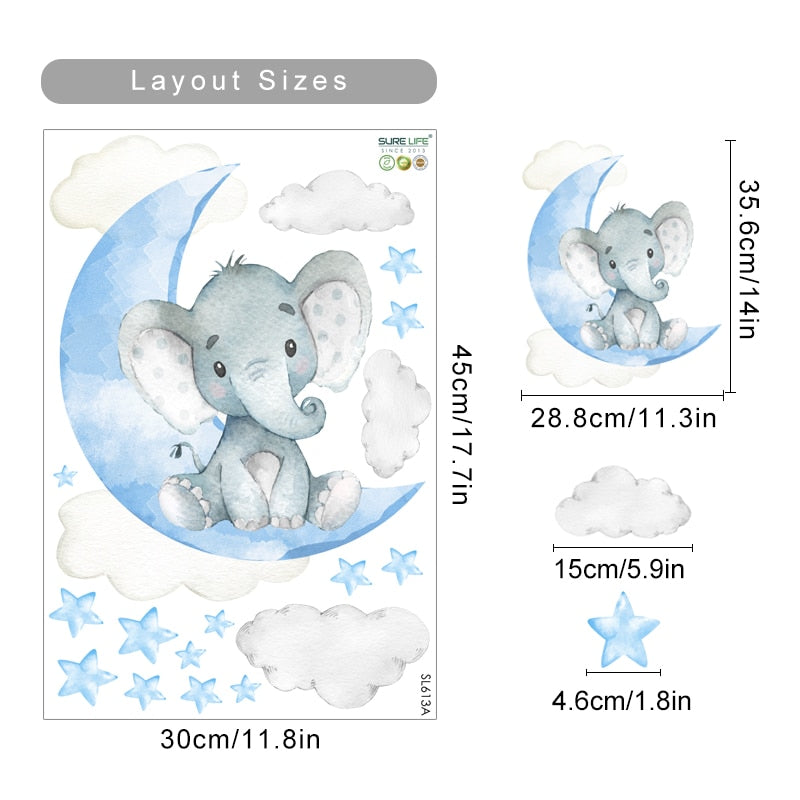 Buy now from My Snug Bug Wall Decals Elephant On The Moon Wall Decal My Snug Bug