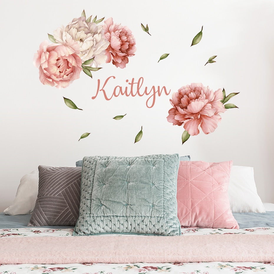 Buy now from My Snug Bug Wall Decals Peony Wreath Personalised My Snug Bug