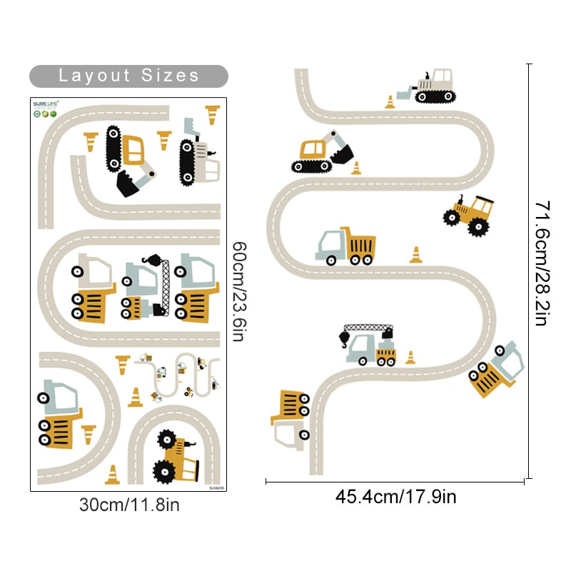 Buy now from My Snug Bug Wall Decals Diggers on the Road Wall Decal Snug Bug