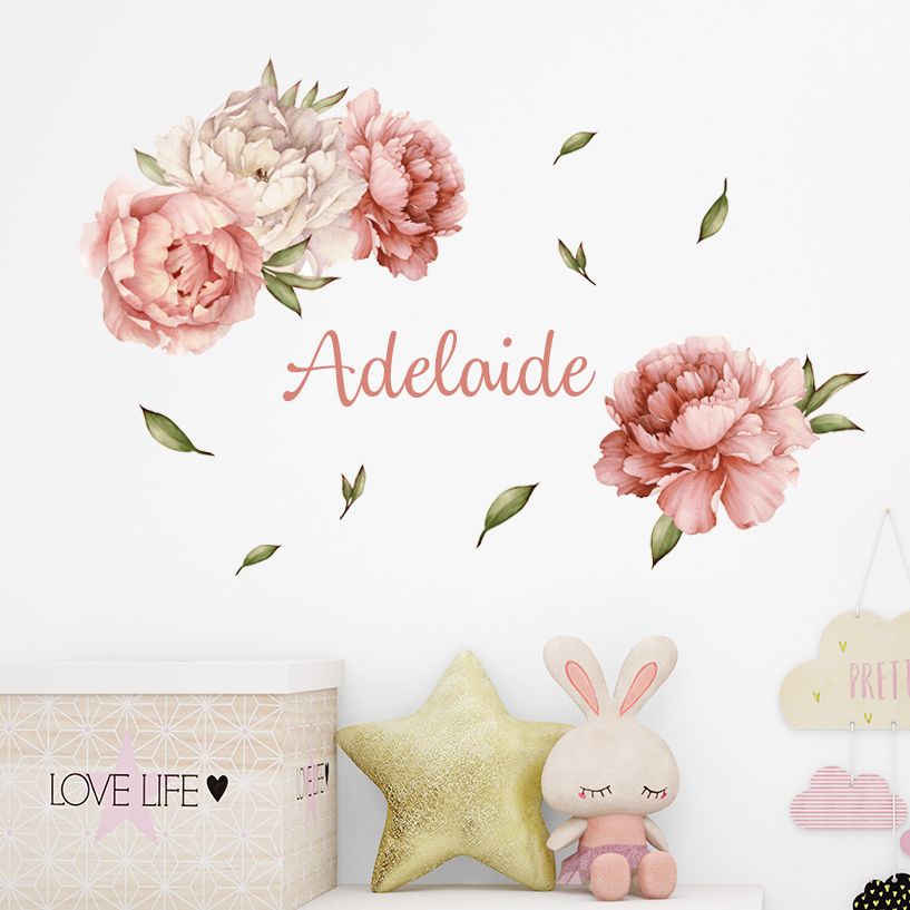 Buy now from My Snug Bug Wall Decals Peony Wreath Personalised My Snug Bug