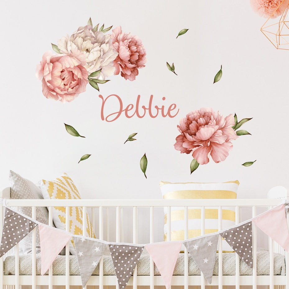 Buy now from My Snug Bug Wall Decals Peony Wreath Personalised My Snug Bug