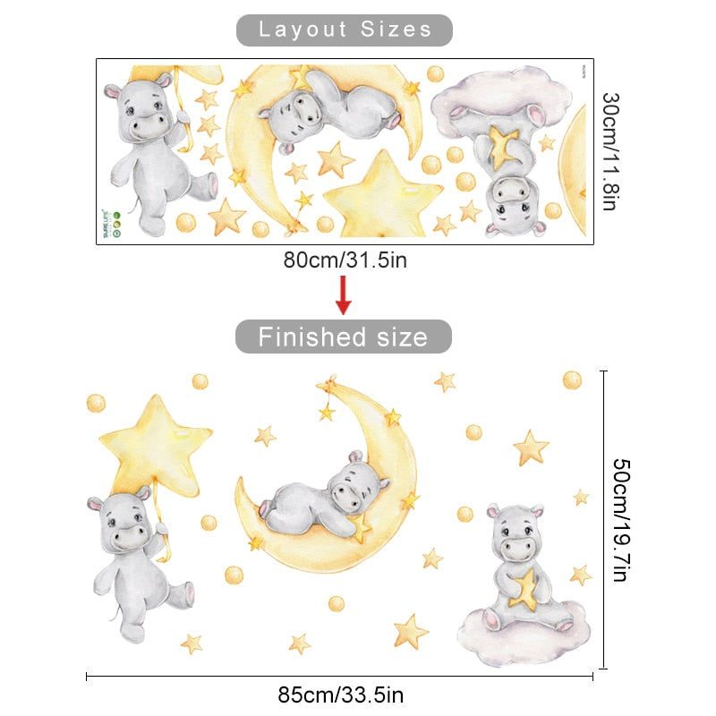 Buy now from My Snug Bug Wall Decals Happy Happy Hippos Wall Decal My Snug Bug