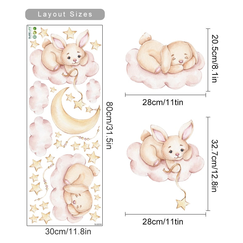 Buy now from My Snug Bug Wall Decals Bunnies On The Clouds Wall Decal My Snug Bug