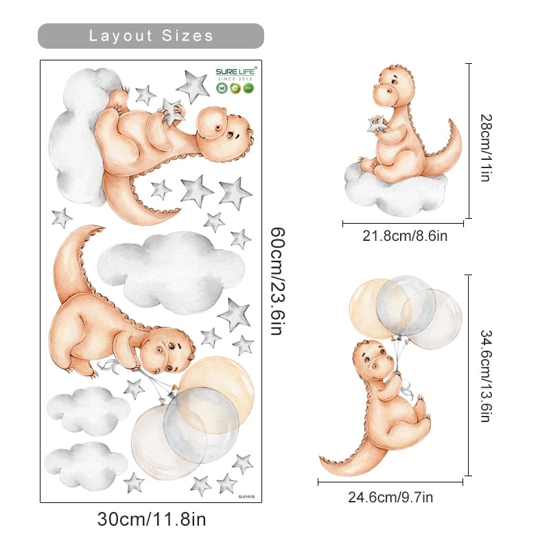 Buy now from My Snug Bug Wall Decals Dinosaurs In The Clouds Wall Decal My Snug Bug