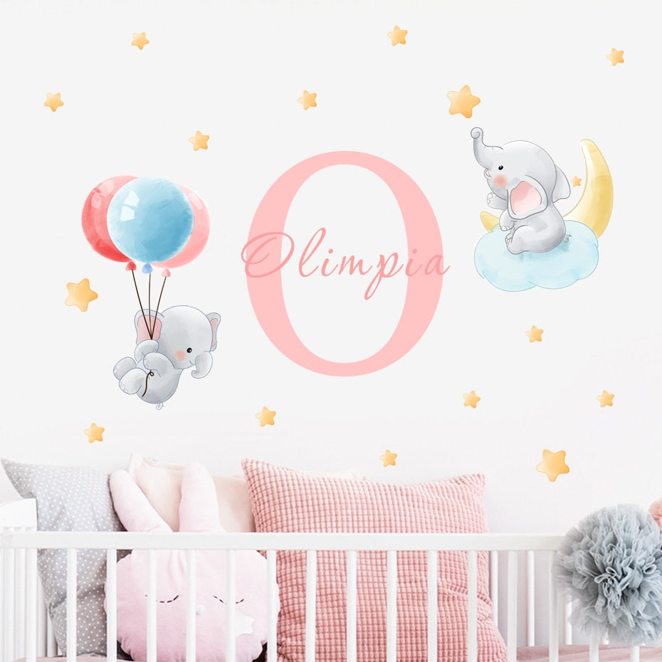 Buy now from My Snug Bug Wall Decals Personalised Elephant Wall Stickers My Snug Bug