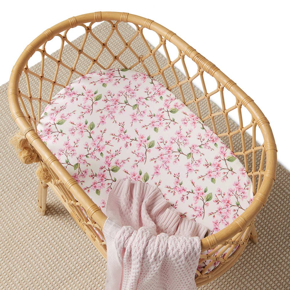 Cherry Blossom Organic Bassinet Sheet