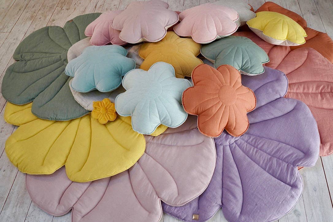 Linen Bloom Lily Pillow