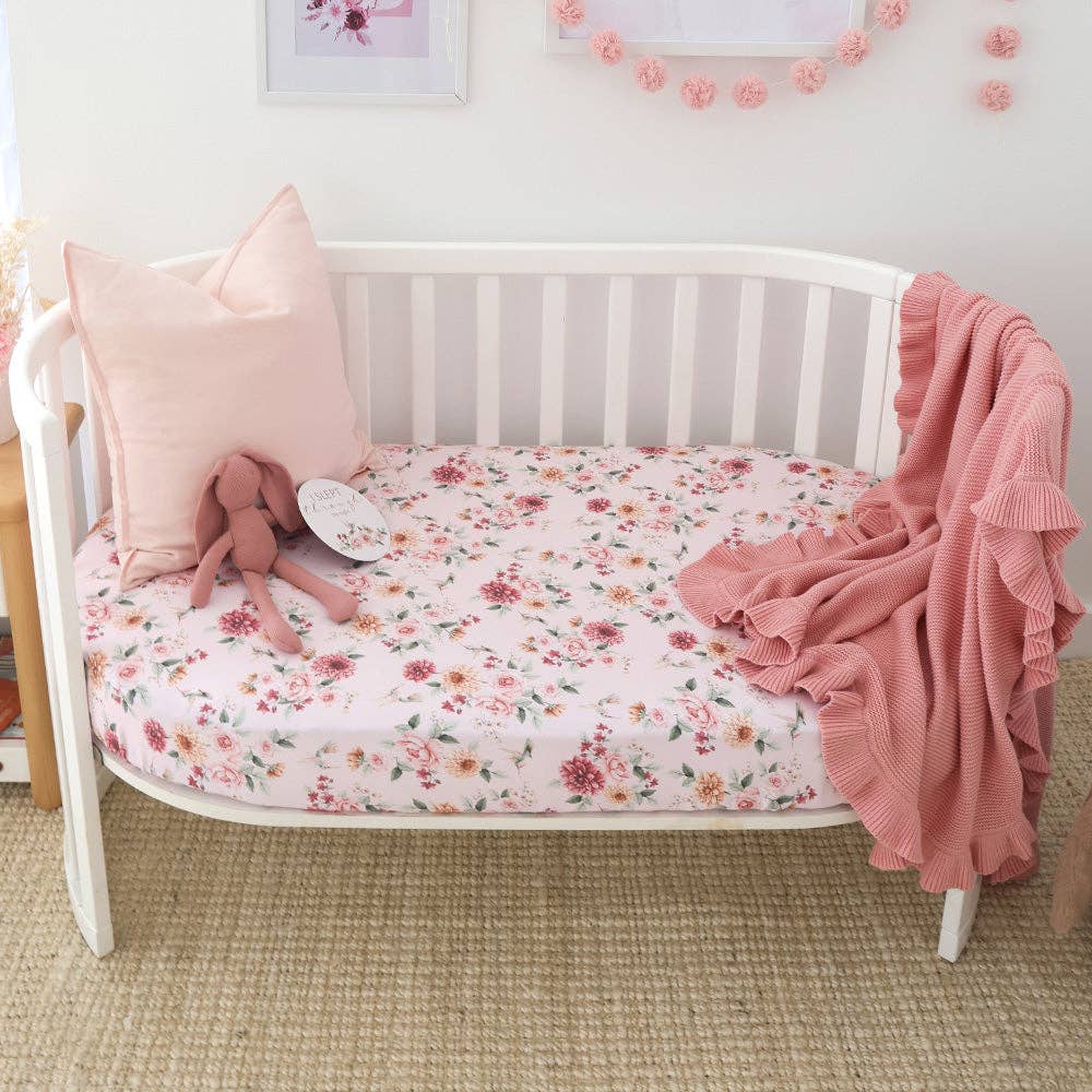 Birds & Blooms Organic Fitted Cot Sheet