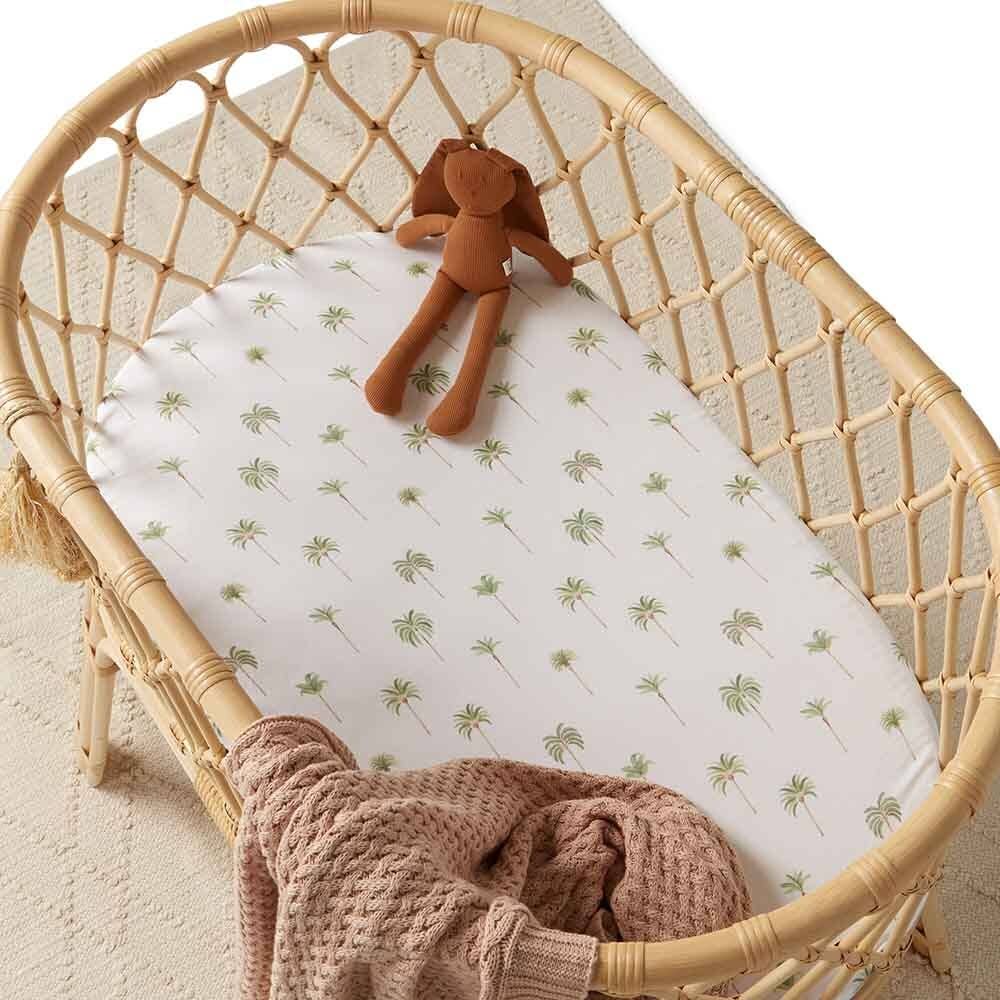 Green Palm Bassinet Sheet