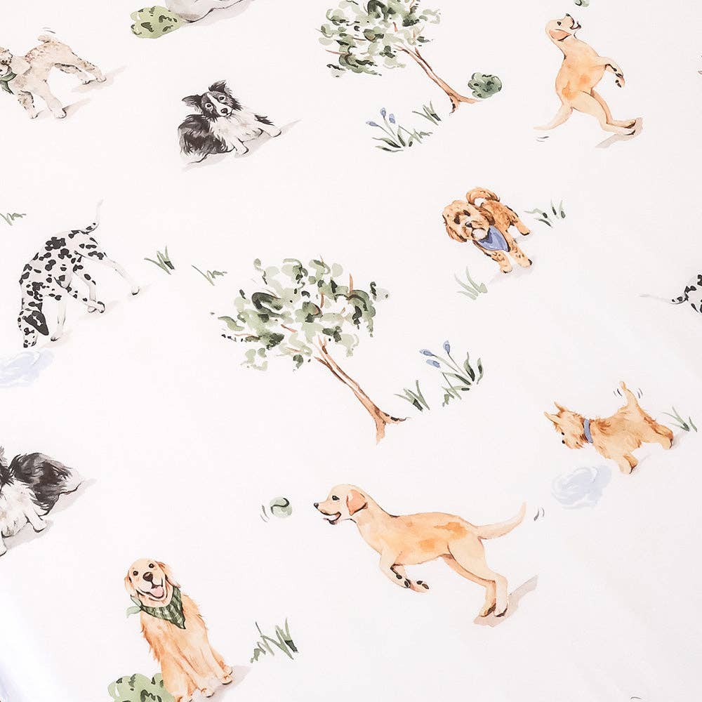 Dog Park Organic Cotton Fitted Sheet