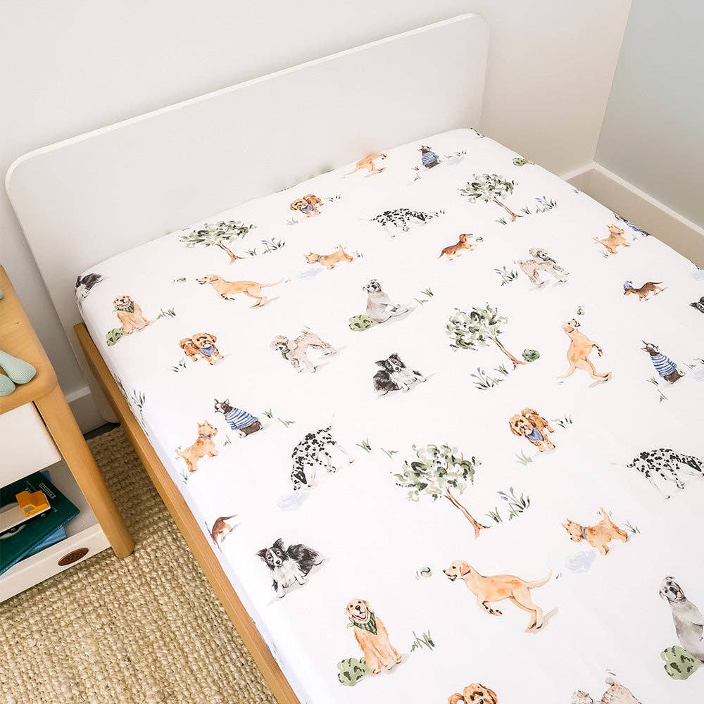 Dog Park Organic Cotton Fitted Sheet
