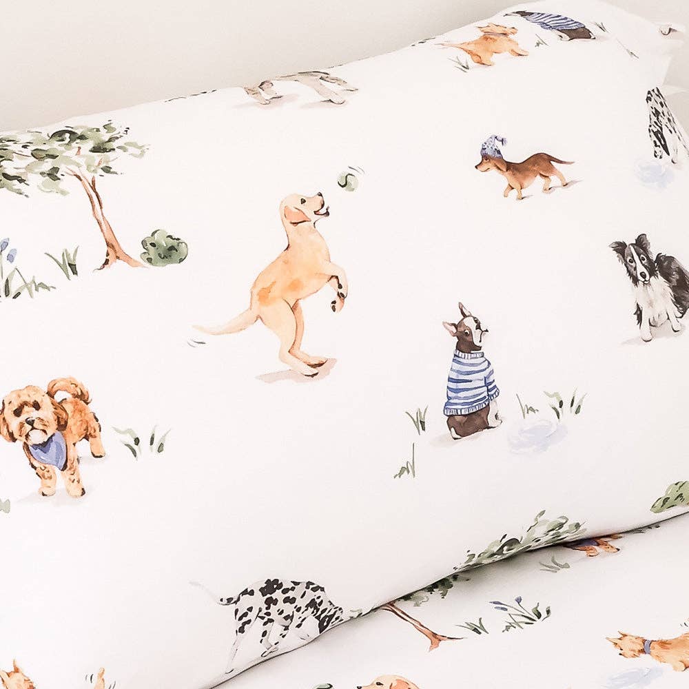 Dog Park Organic Cotton Single Pillowcase