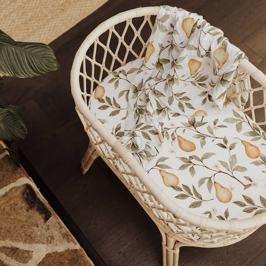 Whimsical Pear Bassinet Sheet