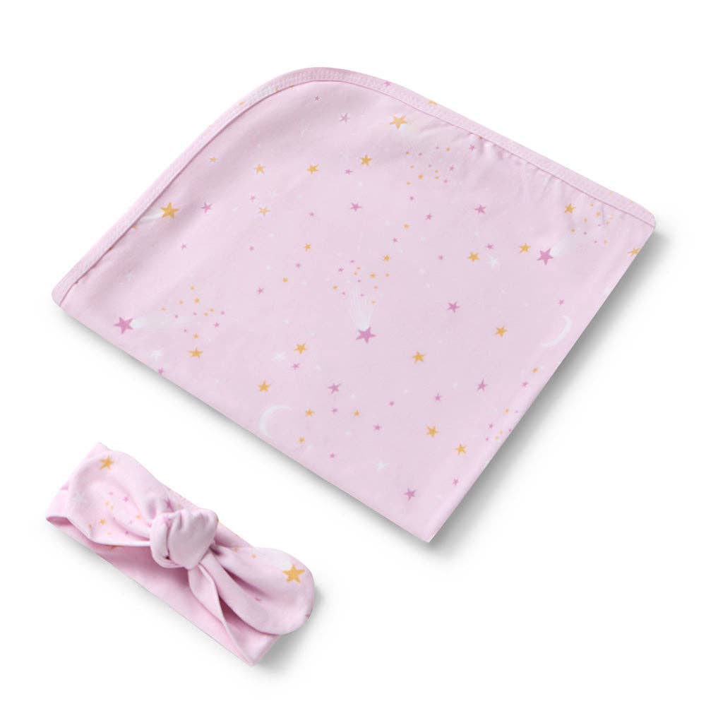 Twinkle Organic Jersey Wrap & Topknot Set